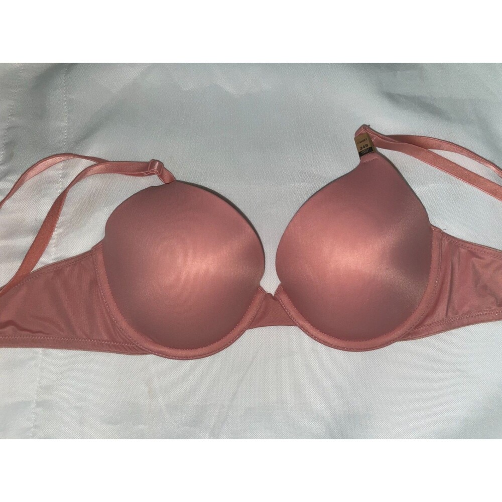 Victorias Secret PINK 34B Bra Red Wear Everywhere T-Shirt Lightly Lined NWT